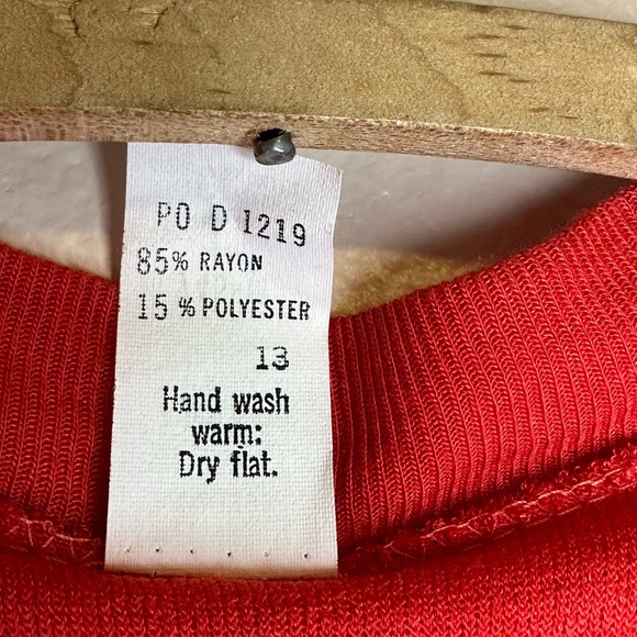 Vintage 70s / 80s Union made terrycloth dress.  Red size medium retro - Picture 6 of 6